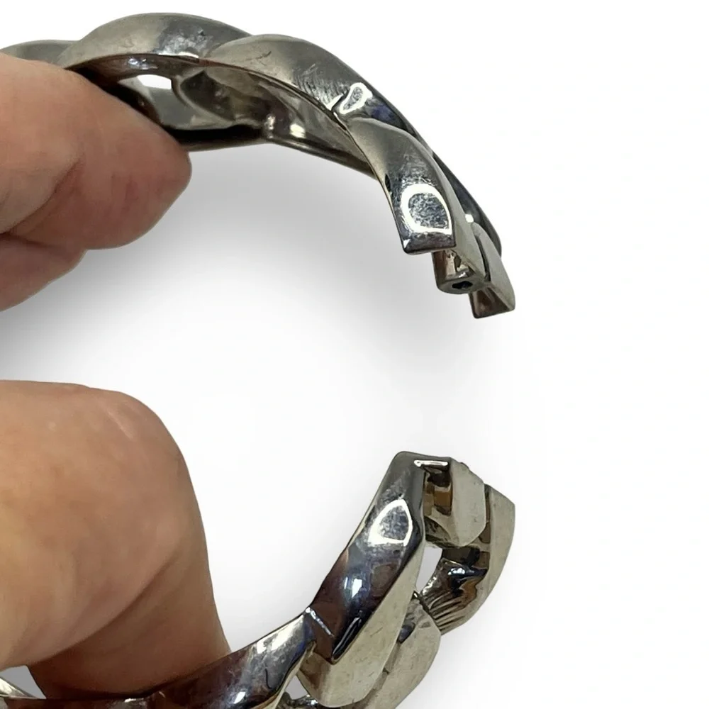 Silver Chain Link Hinge Bracelet